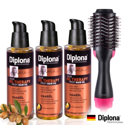 德國Diplona專業級摩洛哥堅果護髮油100ml三入+多功能整髮器