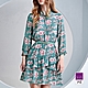 ILEY伊蕾 復古花卉荷葉領蛋糕裙膝上洋裝(綠色；M-XL)1233017436 product thumbnail 1