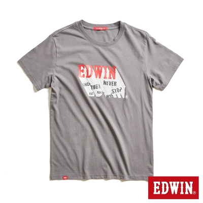 EDWIN 網路獨家 3D-LOGO短袖T恤-中性-暗灰色