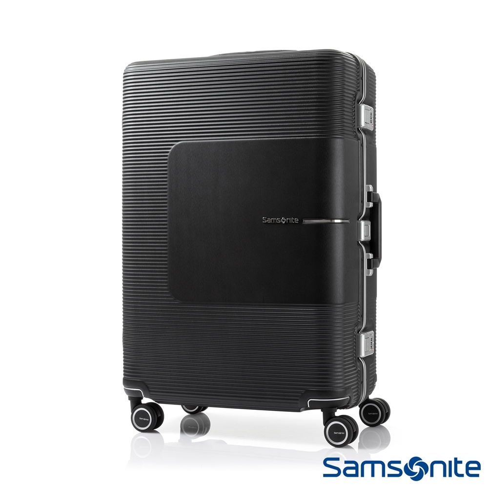 Samsonite新秀麗 25吋Tri-Tech摩登PC鋁框減震輪TSA行李箱(霧黑)