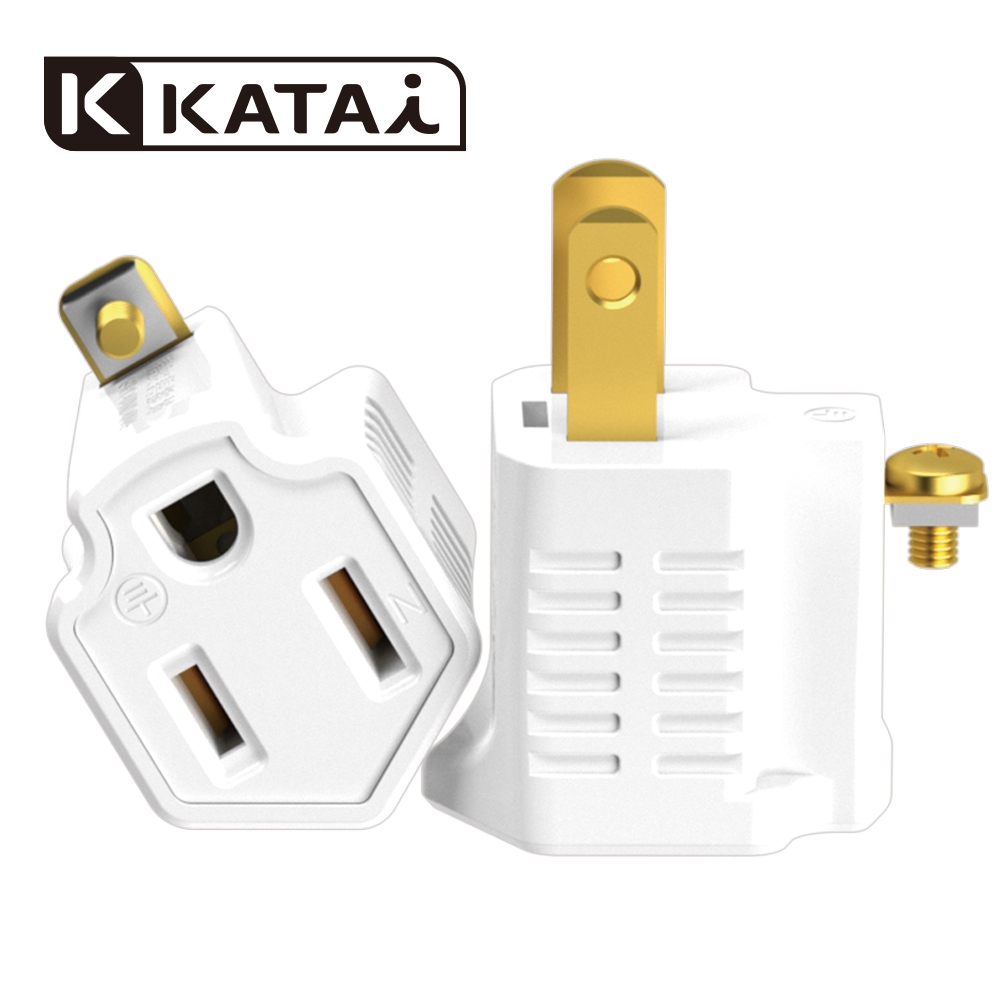 【Katai】3孔轉2孔MIT台灣製造電源轉接頭2入組 / PAD-32W-1