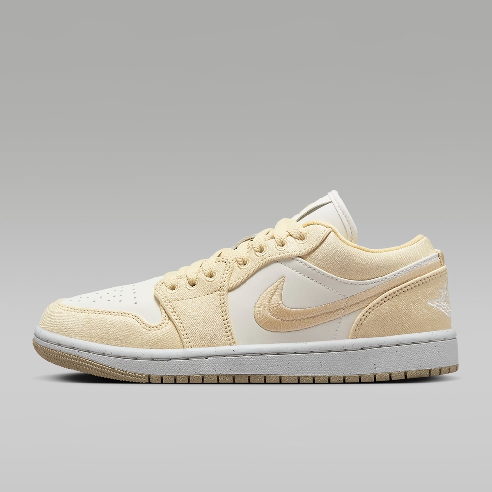 NIKE WMNS AIR JORDAN 1 LOW SE 女籃球鞋-白米黃-FN3722701