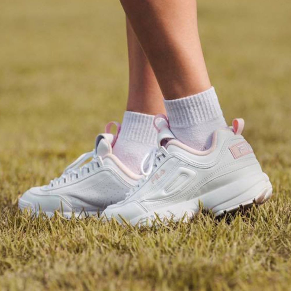 FILA DISRUPTOR II 中性運動鞋-粉 4-C129W-115