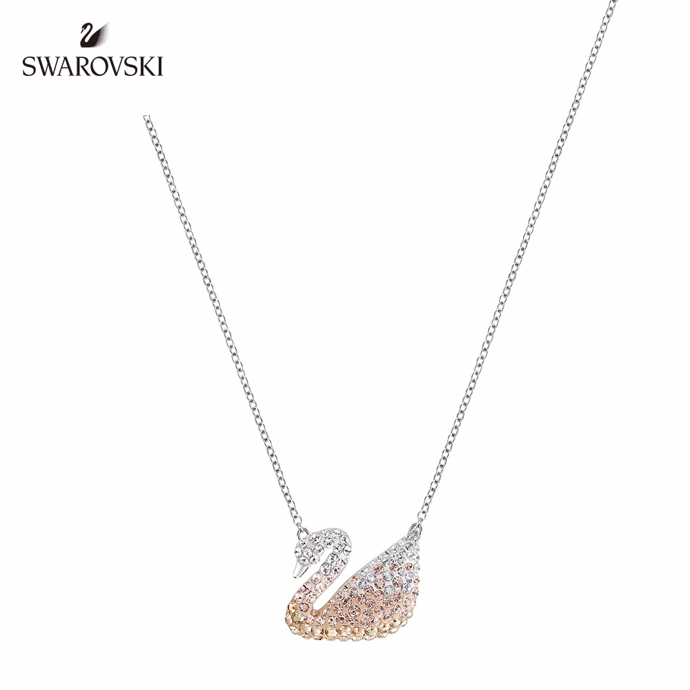 SWAROVSKI施華洛世奇 Iconic Swan 多色經典漸層天鵝項鏈