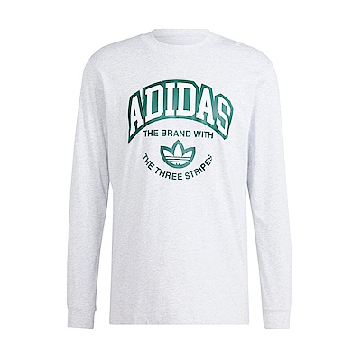 Adidas VRCT LS Tee IS2931 男 長袖 上衣 運動 休閒 三葉草 棉質 舒適 淺灰