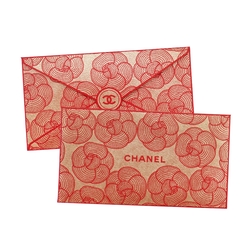 CHANEL 香奈兒 經典山茶花紅包袋 2入