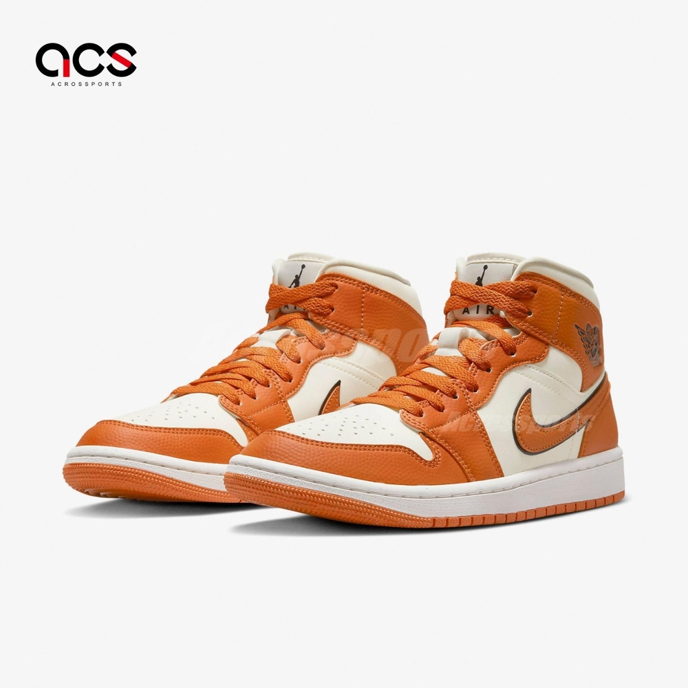 Nike Wmns Air Jordan 1 Mid SE 白橘女鞋AJ1 Sport Spice 喬丹DV1302