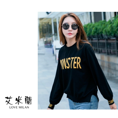 艾米蘭-個性字母印花造型上衣-4色(M-2XL)