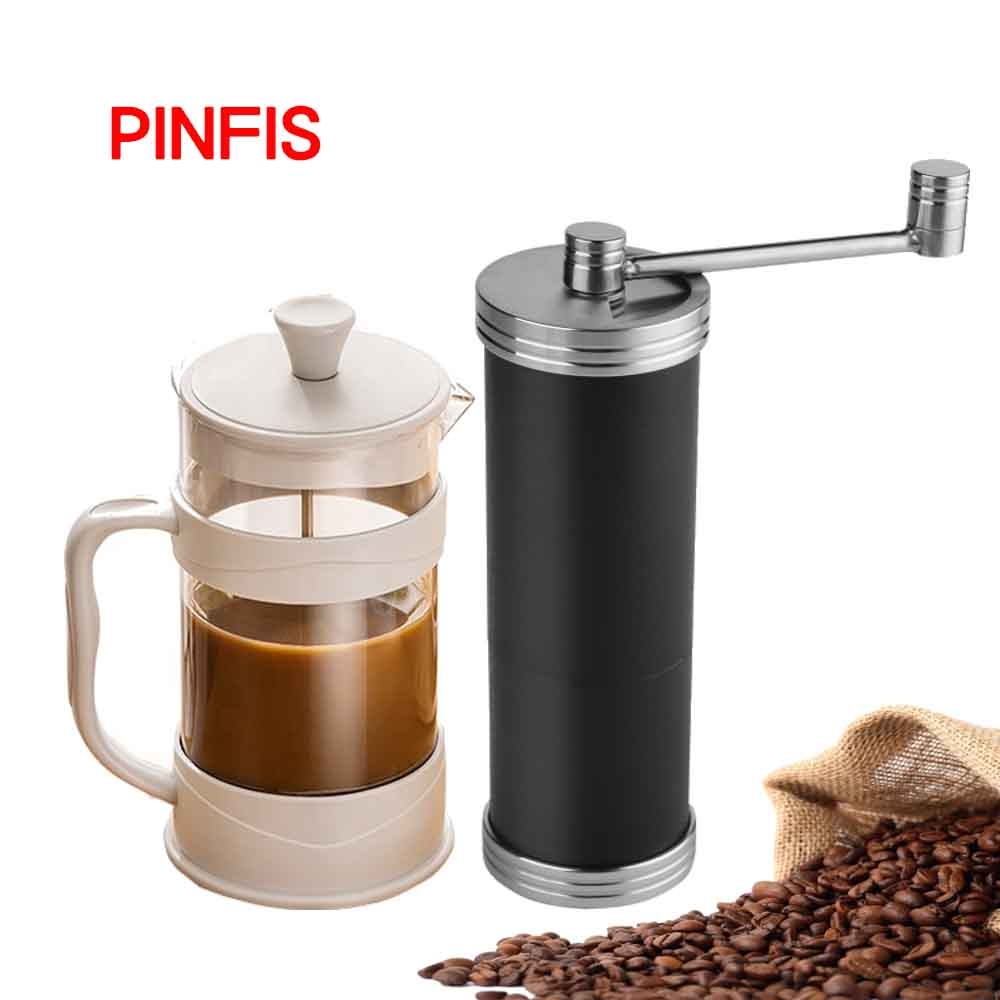 品菲特PINFIS手動不鏽鋼咖啡磨豆機 研磨機-手沖法壓壺組