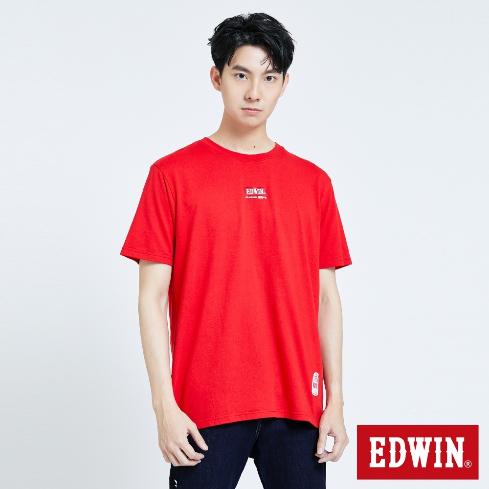 EDWIN 超市系列 牛奶小LOGO短袖T恤-中性-紅色