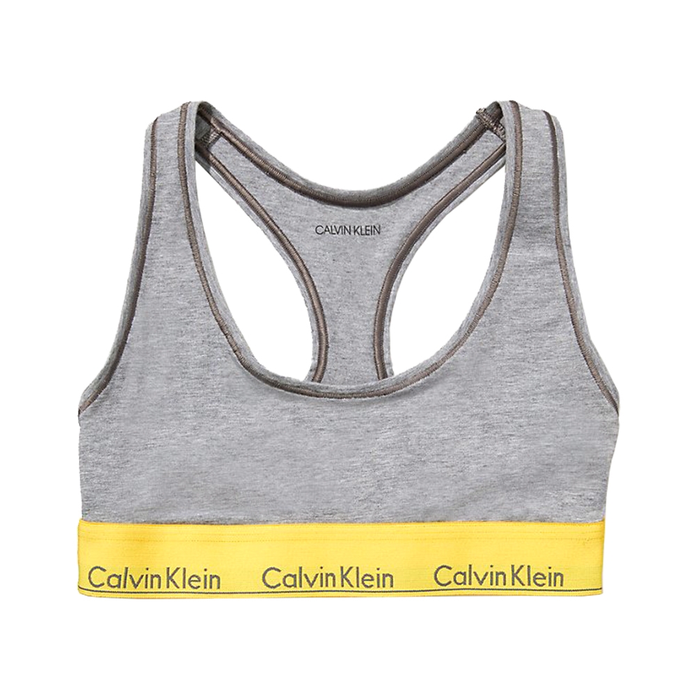 Calvin Klein Color Block Modern Cotton 棉質無襯運動內衣CK內衣-黃灰