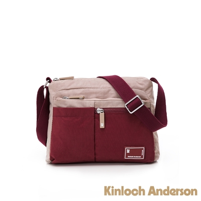 【Kinloch Anderson】清新摩卡 多功能隔層斜側包 酒紅