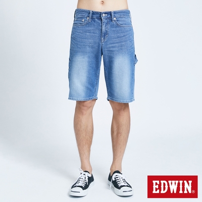 EDWIN 工裝短褲-男-石洗藍