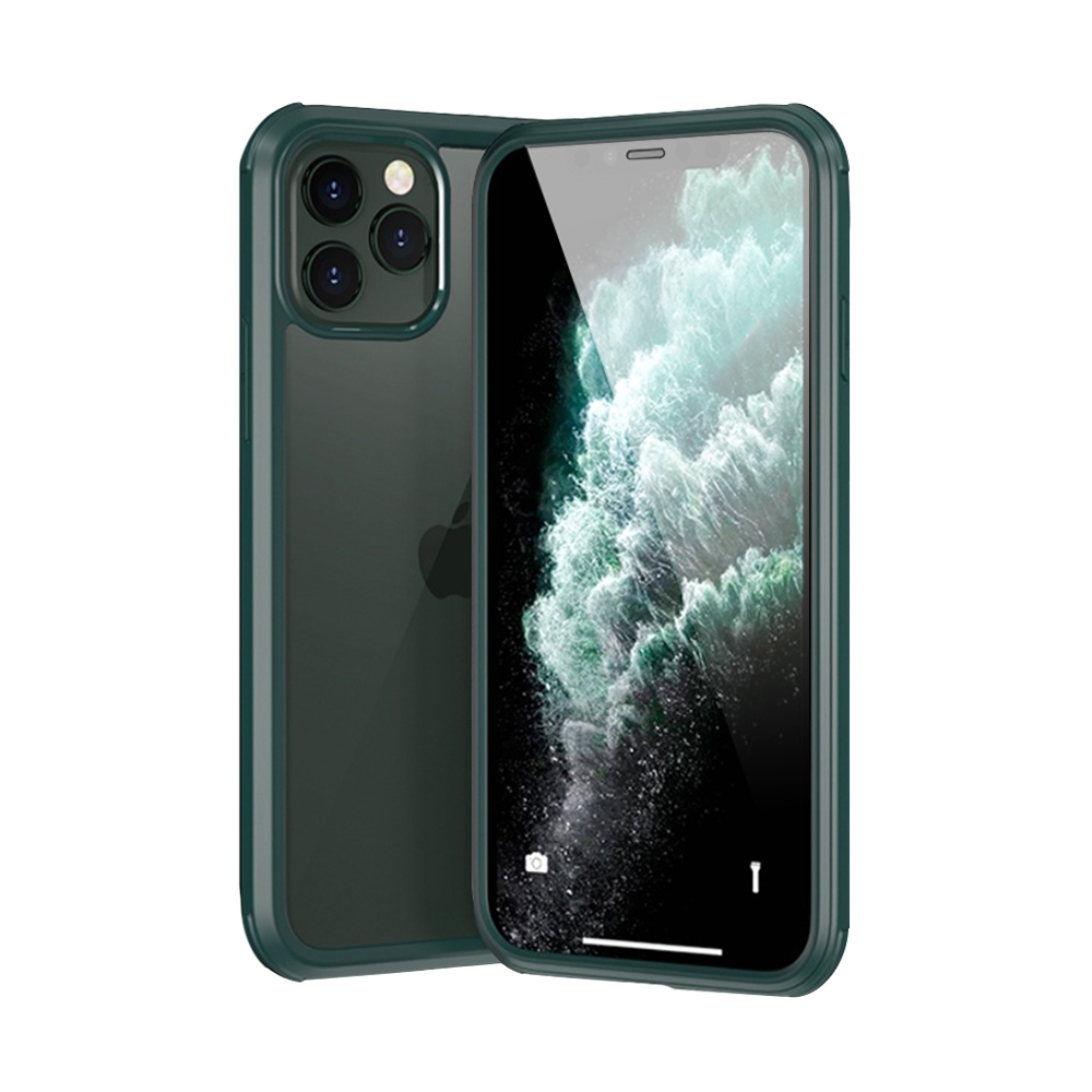 iPhone 11 Pro 雙面玻璃 軟邊 全包 防摔 防撞 手機殼 綠色 (iPhone11Pro手機殼 iPhone11Pro保護殼 )