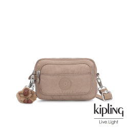 Kipling 極簡個性卡其色多重背法前袋腰包-MERRYL