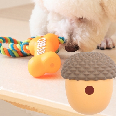 寵愛有家-狗玩具發聲啃咬玩具投食餵食漏食球互動趣味玩具2件組(狗狗玩具)