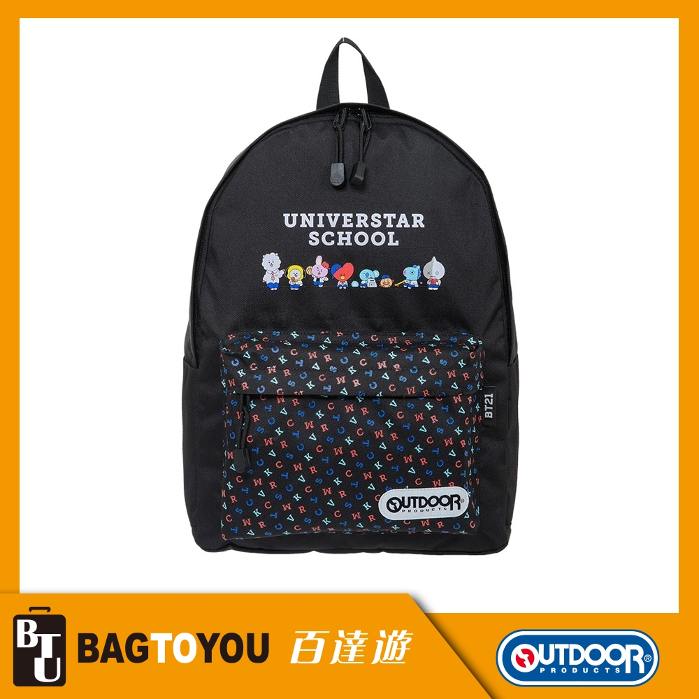 『官方正品』【OUTDOOR】BT21-學園後背包-黑 ODBT19B01BK