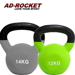 AD-ROCKET 頂級鑄鐵壺鈴 KettleBell 軟壺鈴 軟式壺鈴 超值組合(12+14KG)