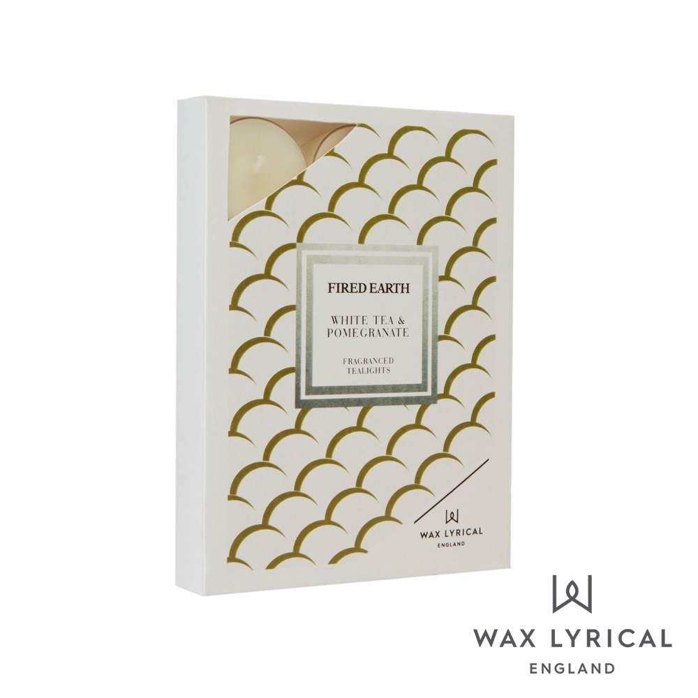 英國 Wax Lyrical 大地系列香氛蠟燭-石榴白茶 White Tea & Pomegranate 12入茶燭