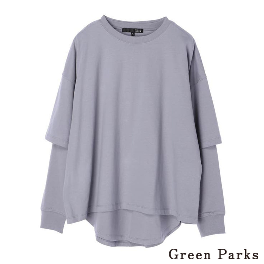 Green Parks 【SET ITEM】五分袖T恤上衣+長版T恤上衣