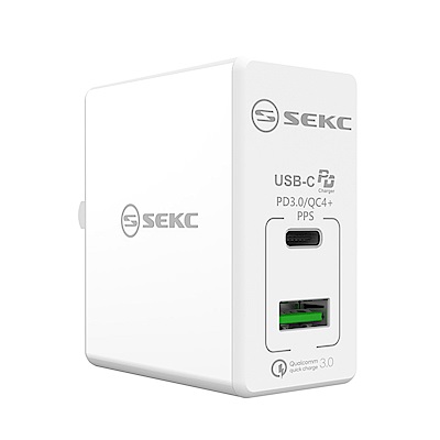 【SEKC】 PD+QC3.0 30W PD牆充充電器(2孔-白)