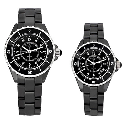Valentino Coupeau 范倫鐵諾 古柏 精密陶瓷腕錶-黑陶/39+35mm