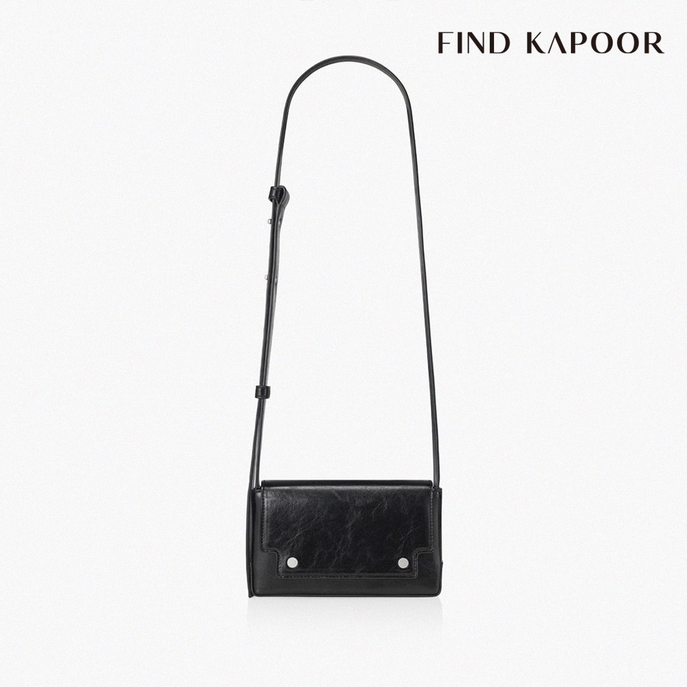 FIND KAPOOR MARC 18 褶紋系列 翻蓋斜背方包- 黑色