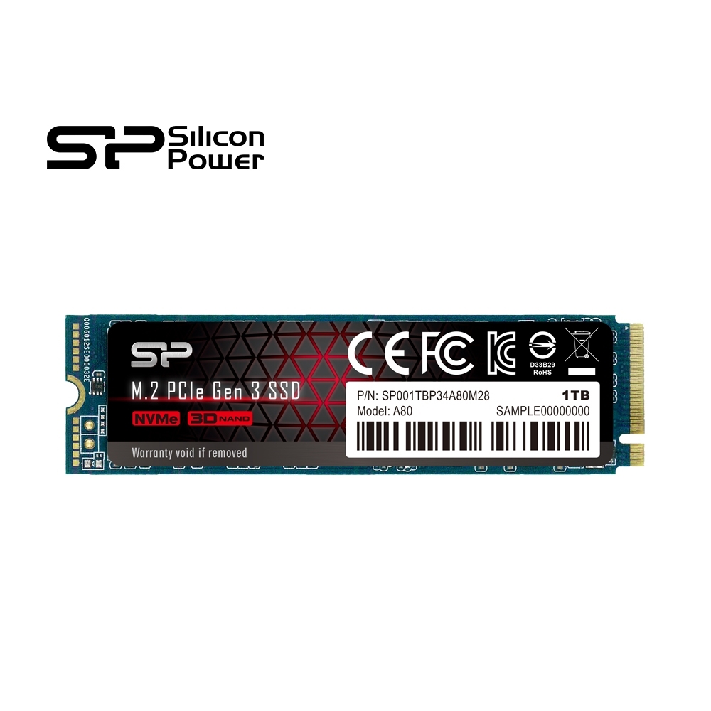 SP廣穎 P34A80 M.2 2280 NVMe PCIe Gen 3x4 1TB SSD固態硬碟