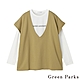 Green Parks 【SET ITEM】抓絨V領背心+字母標誌T恤上衣 product thumbnail 1