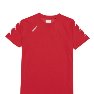 KAPPA義大利 時尚男吸溼排汗圓領衫 紅 3118KBWD18