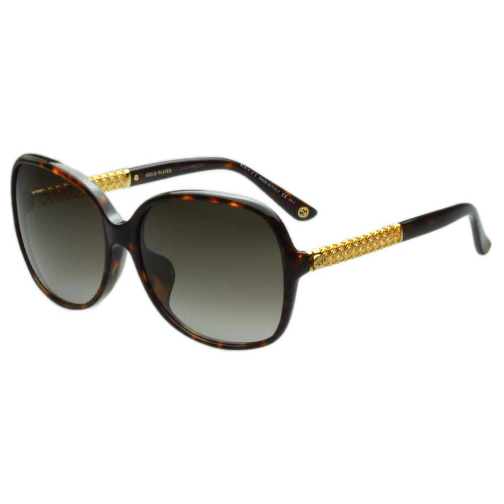 GUCCI- 奢華鍍金款 太陽眼鏡 (琥珀色)