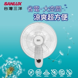 SANLUX台灣三洋14吋DC馬達遙控壁扇 SBF-W14DR