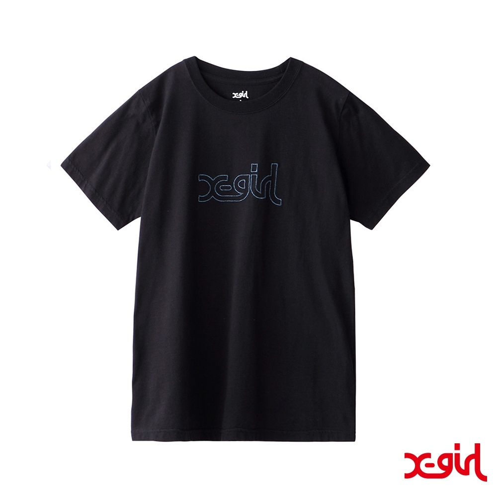 X-girl GLITTER MILLS LOGO S/S REGULAR TEE短袖T恤-黑