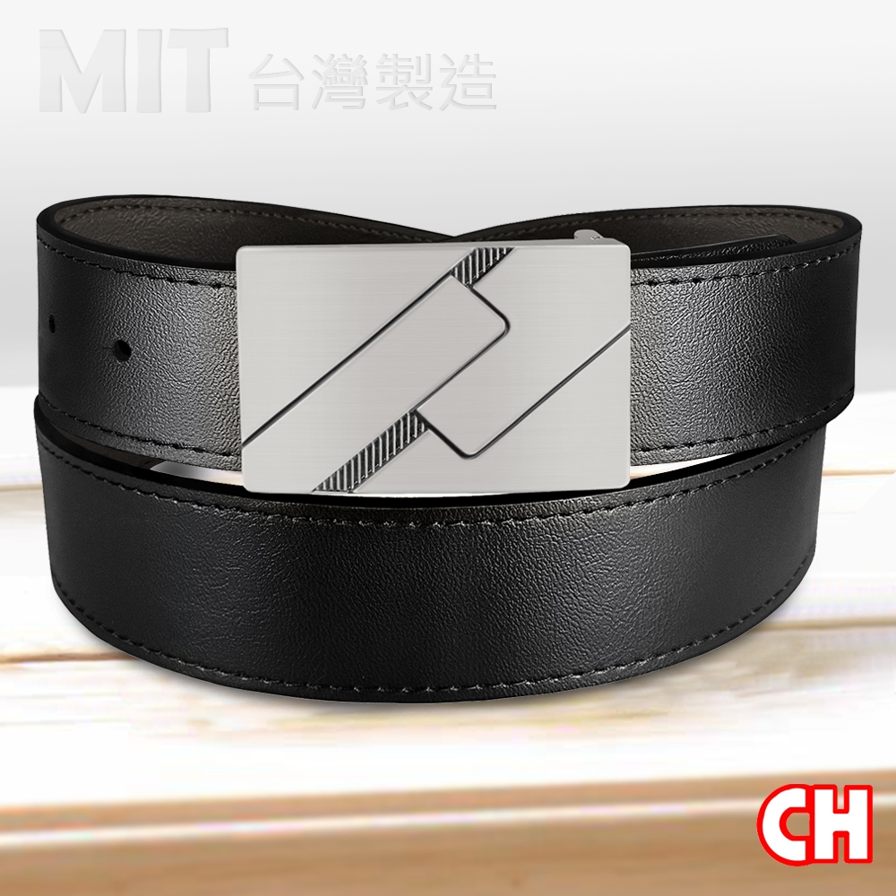 【CH-BELT 銓丞皮帶】新潮男士皮帶時尚紳士扣男皮帶腰帶(黑)