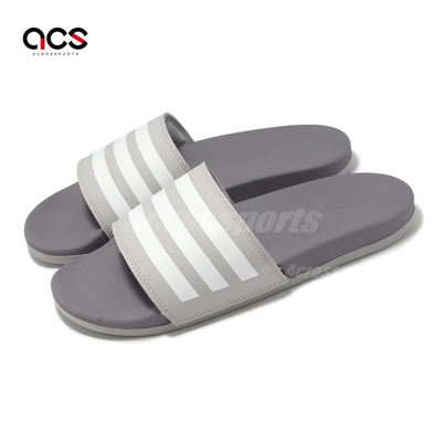 adidas 拖鞋 Adilette Comfort 男鞋 女鞋 灰 白一體式 止滑 軟底 涼拖鞋 休閒鞋 愛迪達 IG1119