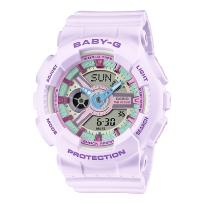 CASIO 卡西歐 BABY-G 柔和色彩雙顯腕錶(BA-110XPM-6A)