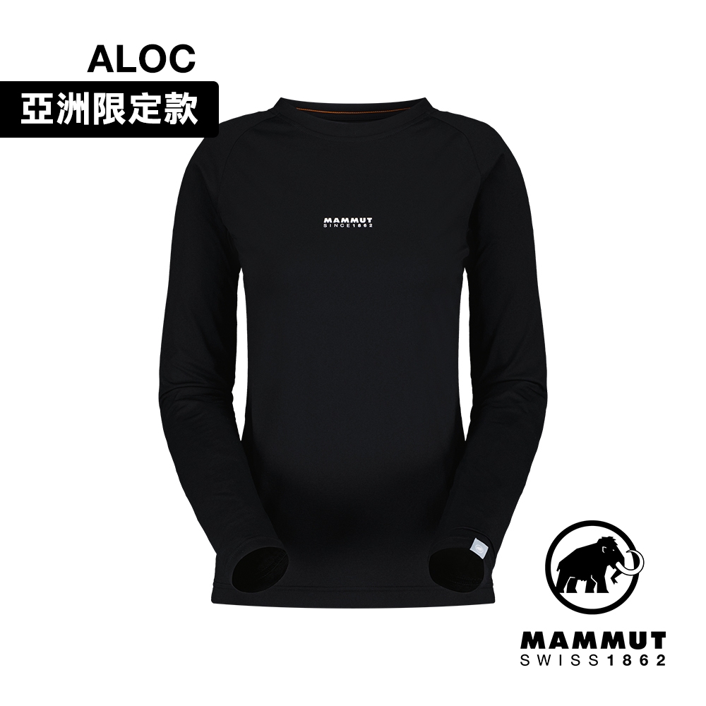 【Mammut 長毛象】QD Logo Print Longsleeve T-Shirt AF W 快乾LOGO長袖T恤 黑色PRT1 女款 #1016-01040