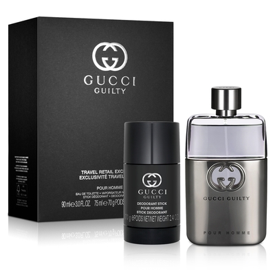 GUCCI 罪愛男性淡香水禮盒(淡香水90ml+體香膏70g)-贈隨機紙袋