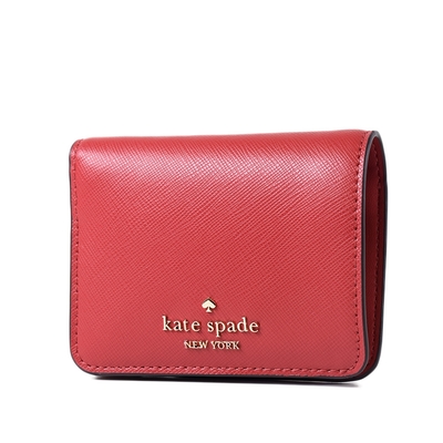 KATE SPADE Madison 防刮對開釦式短夾-紅色