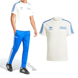 Adidas Figc Og 3s Tee 男款 白色 經典 復古 三葉草 修身 印花徽章 上衣 短袖 IS0618