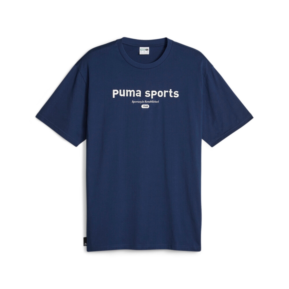 PUMA 流行系列P.Team 男短袖上衣-深藍-62131615