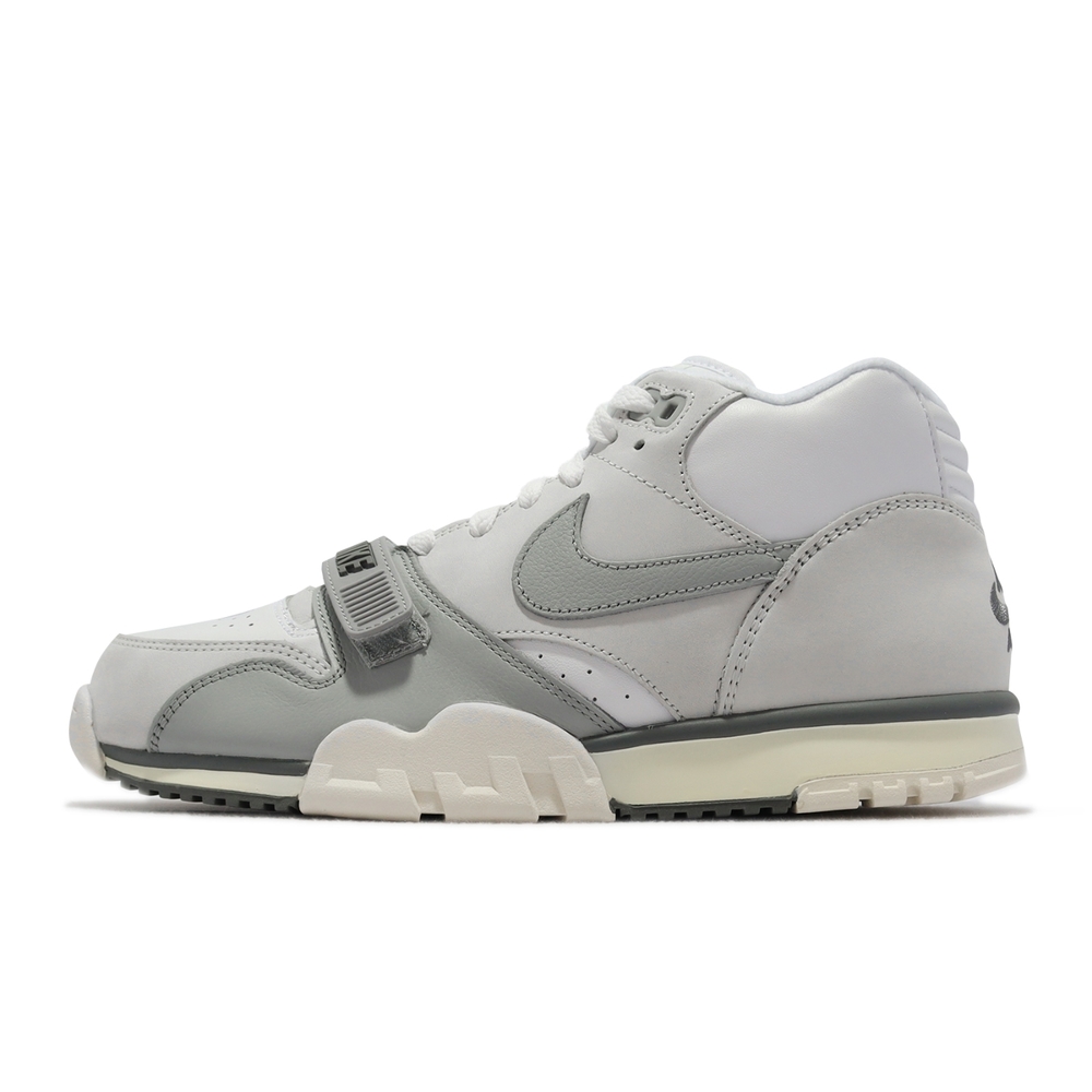 Nike 休閒鞋Air Trainer 1 男鞋灰白中筒復古訓練鞋束帶麂皮DM0521-001