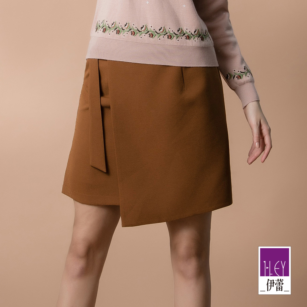 ILEY伊蕾 活片造型金釦裝飾斜紋棉質褲裙(可)