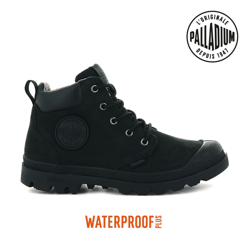 PALLADIUM PAMPA CUFF LITE+ WP+ LTH輕量皮革防水靴-中性-黑