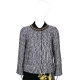 TORY BURCH MARBLED TWEED 大理石紋路設計外套(黑x藍x白) product thumbnail 1