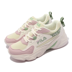 Fila 休閒鞋 Hidden Tape 2 厚底 老爹鞋 女鞋 斐樂 修飾線條 穿搭推薦 皮革鞋面 白 綠 5J929V155