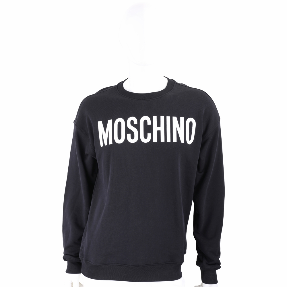 MOSCHINO 字母印花黑色純棉運動衫 大學T(男款)