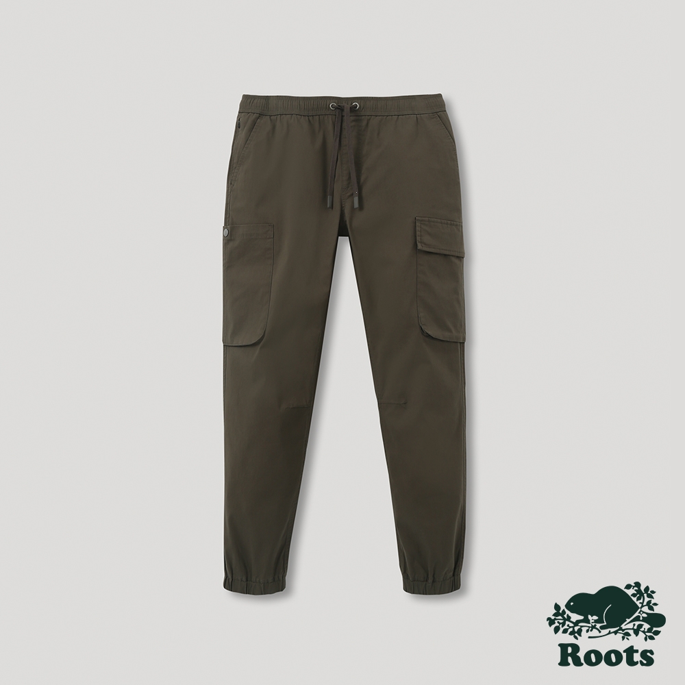 Roots 男裝- 運動派對系列 口袋設計工作長褲-綠色
