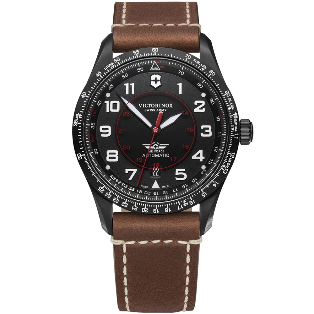 VICTORINOX瑞士維氏 Airboss 機械腕錶-棕x黑 42mm / VISA-241886