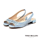 Tino Bellini巴西進口幾何鏤空後拉帶魚口涼鞋_淺藍 product thumbnail 1